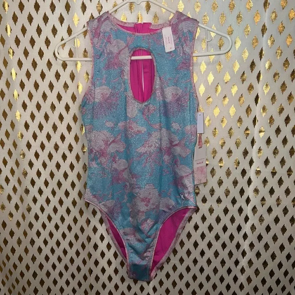 NWT LOVESHACKFANCY X HURLEY - UNDER THE SEA MODERATE COVERAGE ONE PIECE size M